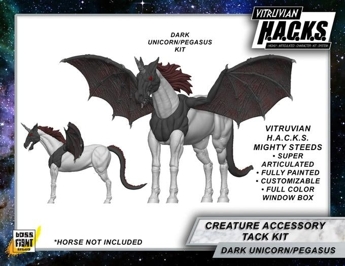 MIGHTY STEEDS DARK PEGASUS AND UNICORN CREATURE KIT