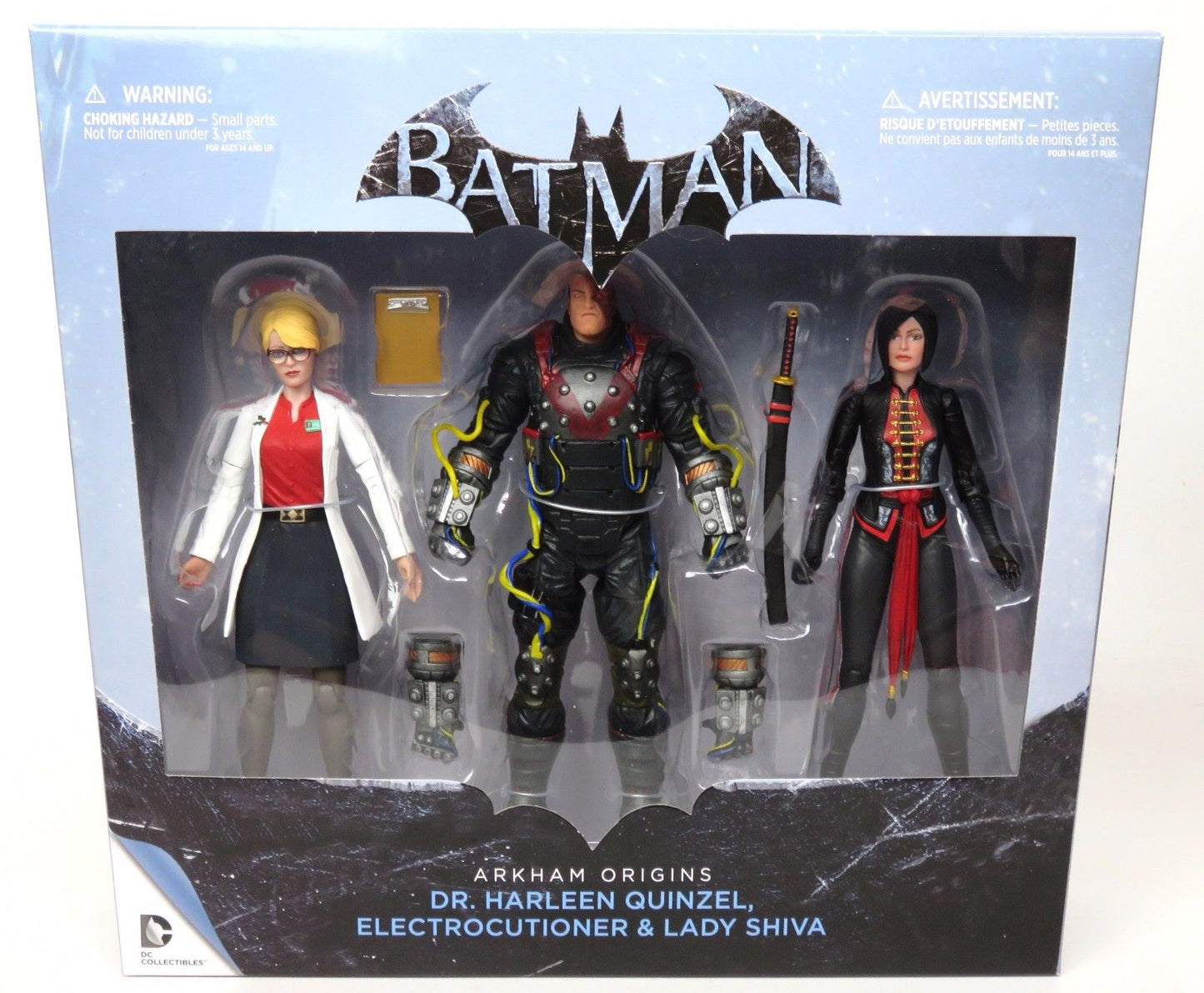 Batman Arkham Origins Dr. Harleen Quinzel, Electrocutioner & Lady Shiva 3 pack