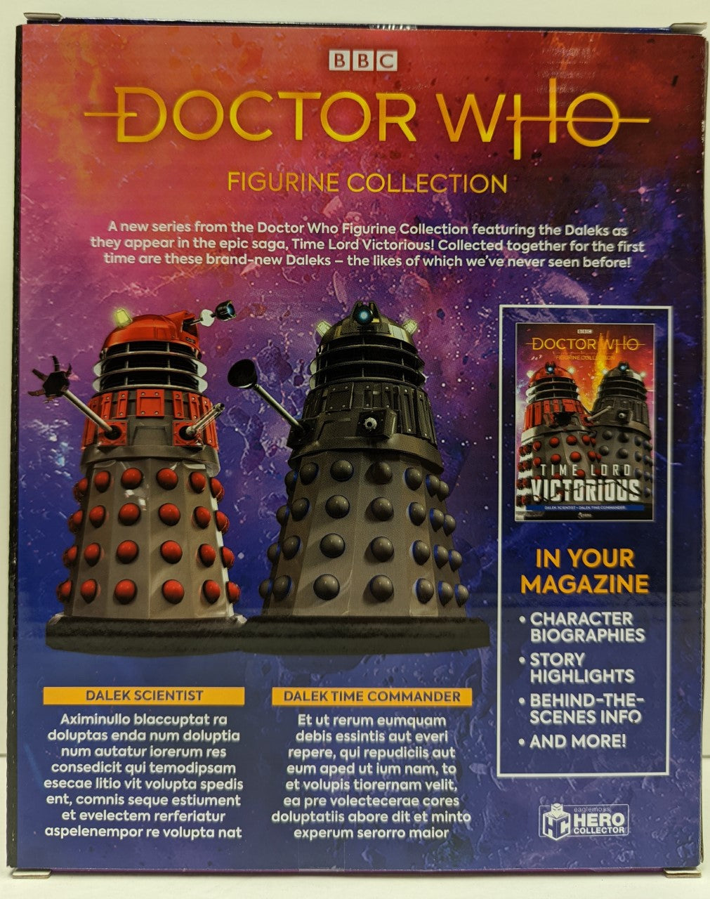 DOCTOR WHO TIME LORD VICTORIOUS DALEK & TIME COMMANDER