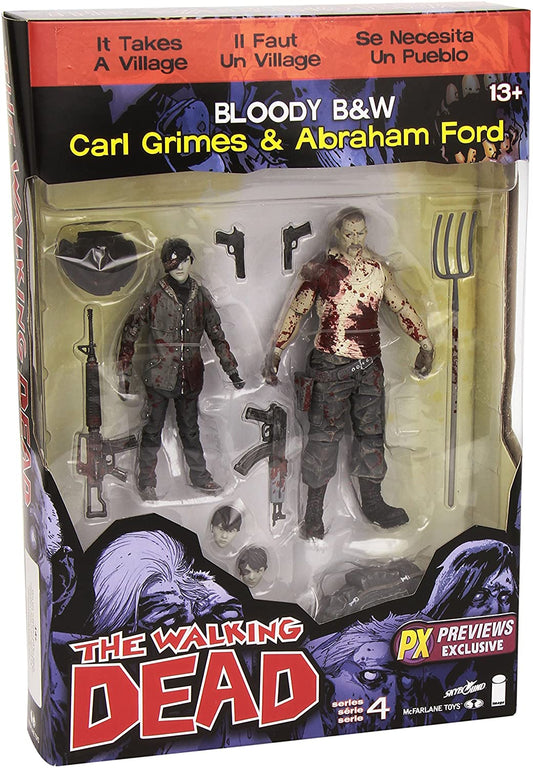 McFarlane Toys: THE WALKING DEAD COMIC BLOODY B&W CARL GRIMES & ABRAHAM FORD